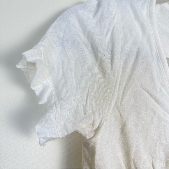 Urban Outfitters Womens White Smocked Crop Top NEW XS Stretch Y2K Casual Ruffle - Picture 4 of 8